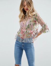 ASOS Premium Embroidered Ruffle Smock Top at asos com at Asos